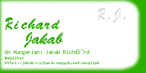 richard jakab business card
